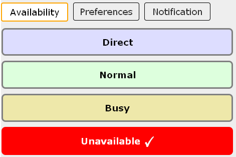 screenshot ofunavailable availability